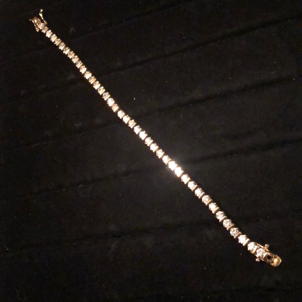 Sterling Silver/Vermeil CZs Tennis Bracelet 8”